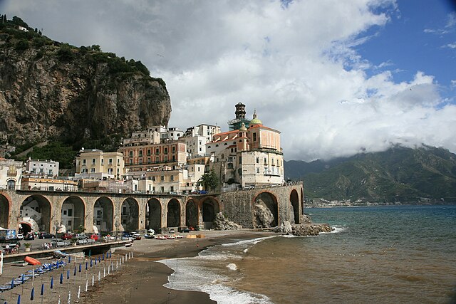 cote amalfitaine, atrani, plage