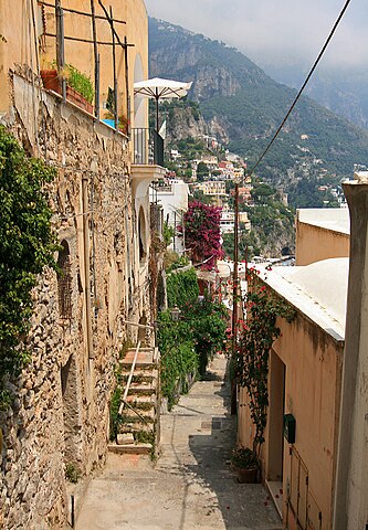 cote amalfitaine, positano, vieille ville