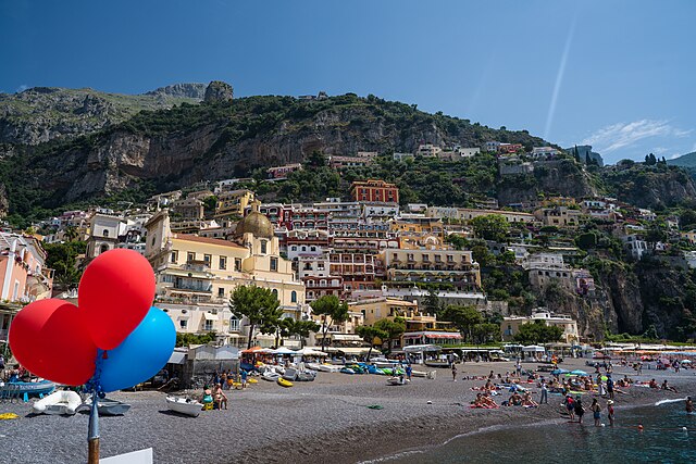 cote amalfitaine, positano, la plage marina grande